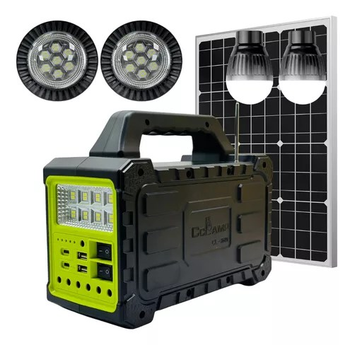 Estación de Energía Solar CL-3609 con 4 Lámparas LED — Kit Completo de Emergencia
