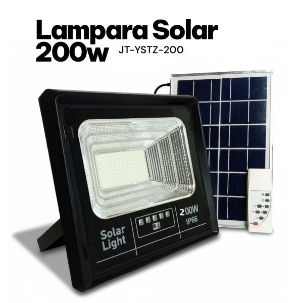 Lámpara Solar 200W de Alta Potencia — Luz Blanca Intensa para Exteriores